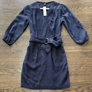 NWT White House Black Market Pintuck Shirt Dress with 3/4 Sleeves